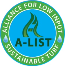 Alliance for Low Input Sustainable Surf logo, organization name in a green band around a blue circle. 